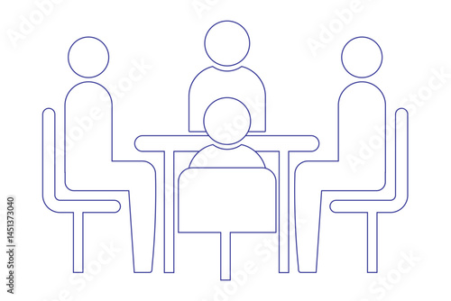 Meeting icon line vector illustration. People talk icon simple vector. Business group. Speak meeting. 