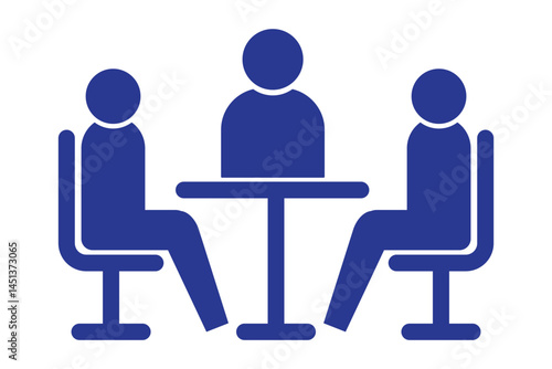 Meeting icon line vector illustration. People talk icon simple vector. Business group. Speak meeting. 