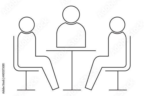 Meeting icon line vector illustration. People talk icon simple vector. Business group. Speak meeting. 