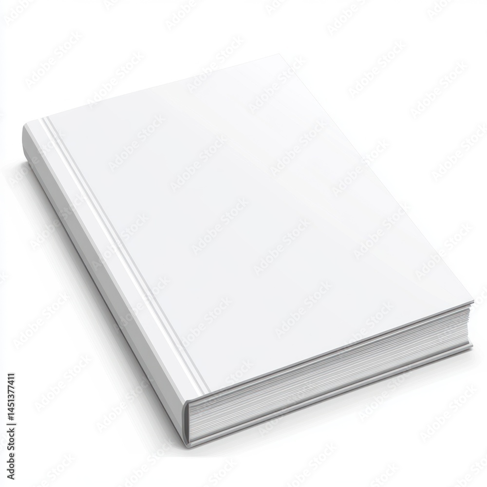 Blank white hardcover book mockup. Blank white hardcover book mockup.