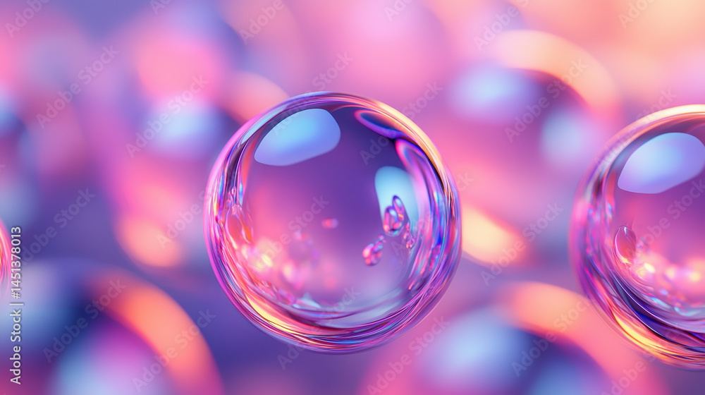 Vibrant 4K background of translucent spheres with a side angle view showcasing realistic 3D depth and luminous layouts against a bokeh backdrop of color gradients. Vibrant 4K background of translucent spheres with a side angle view showcasing realistic 3D depth and luminous layouts against a bokeh backdrop of color gradients.