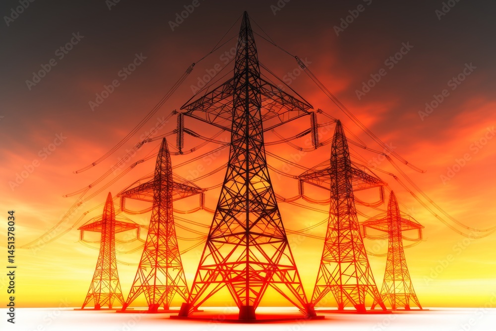 Fototapeta premium Isolated background featuring electricity concepts affecting consumer usage with minimal details