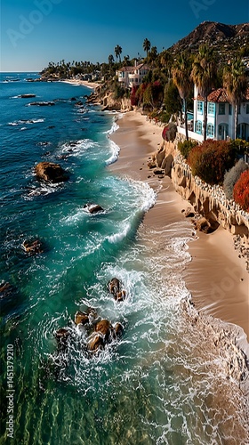 Coastal Homes, Ocean Waves, California