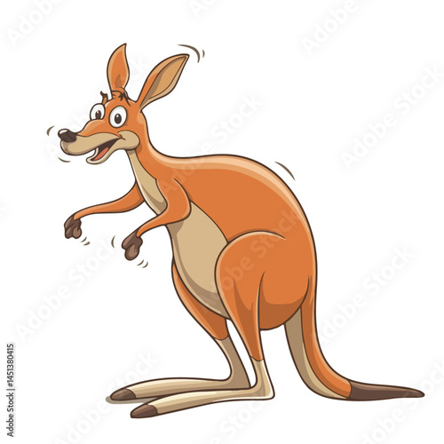 Funny gym kangaroo cartoon animal vector illustration
