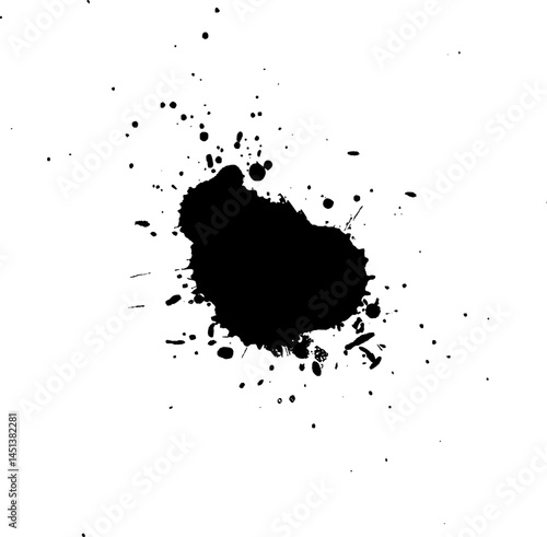 black ink brush dropping splatter spalsh artistic