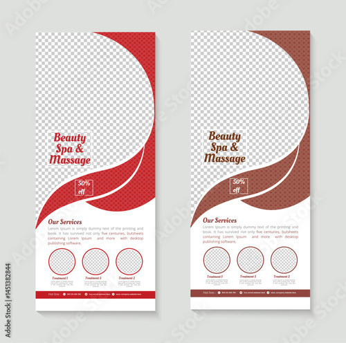 Beauty salon and spa center rack card template design 