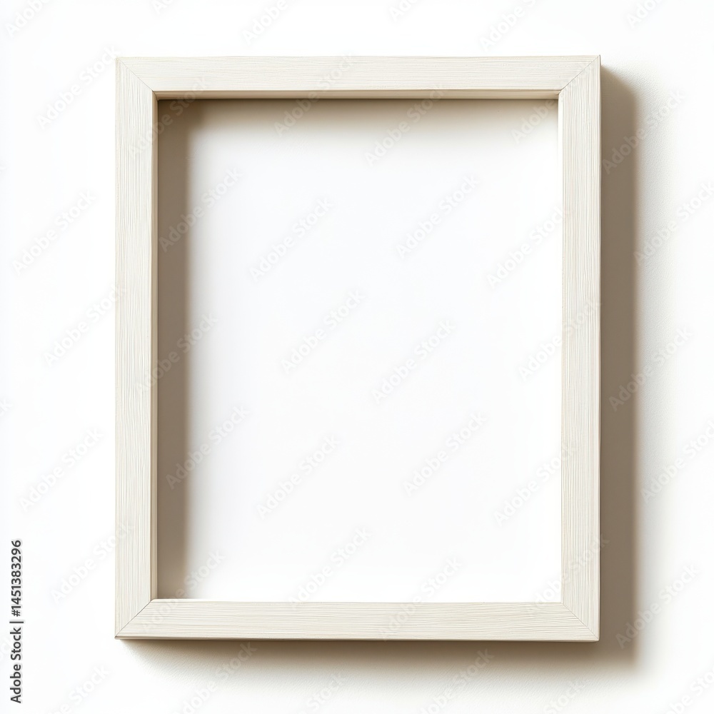 Simple rectangle frame in light cream color isolated on white background Simple rectangle frame in light cream color isolated on white background
