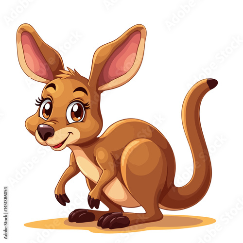 kangaroo cartoon animal vector illustration