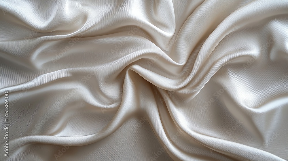 Fototapeta premium White-Gray Satin Fabric Panorama for Minimalist Soft Blur Pattern