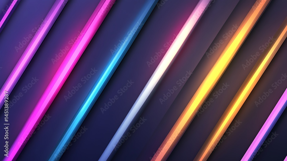Fototapeta premium Neon lines abstract background