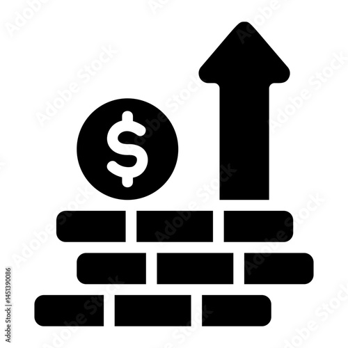 Finance increase Solid Icon