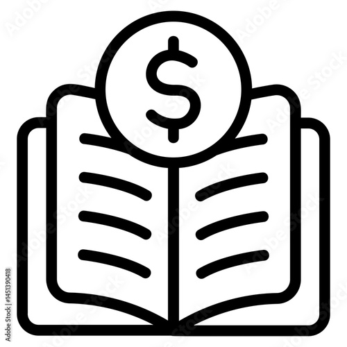 Expense bookkeeping Line Icon