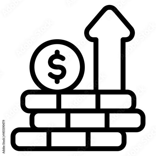 Finance increase Line Icon