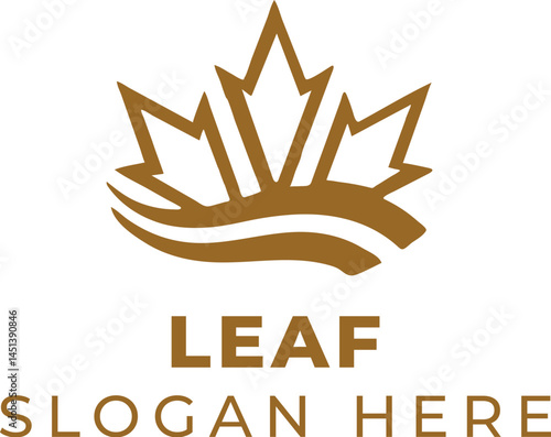 Sophisticated Coklat Emas Leaf Logo with Dual Lines