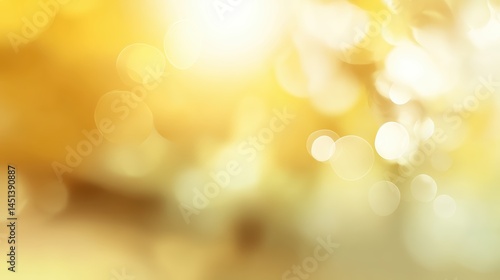 Abstract golden bokeh background with warm light and circular shapes