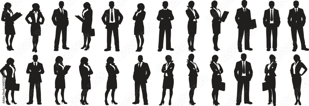 Business Professional Silhouette Collection - Vector Illustrations of Corporate Figures in Various Poses Business Professional Silhouette Collection - Vector Illustrations of Corporate Figures in Various Poses