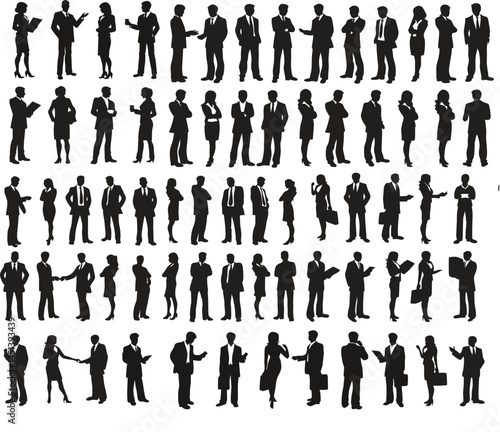 Business People Silhouette Collection - Professional Vector Illustrations of Corporate Interactions