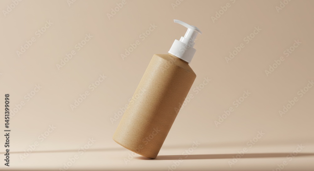 Brown Bottle with White Pump Dispenser Brown Bottle with White Pump Dispenser