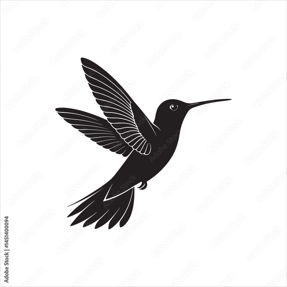 Obraz premium Minimalist Hummingbird Silhouette