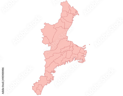 三重県　地図　ピンク　イラスト