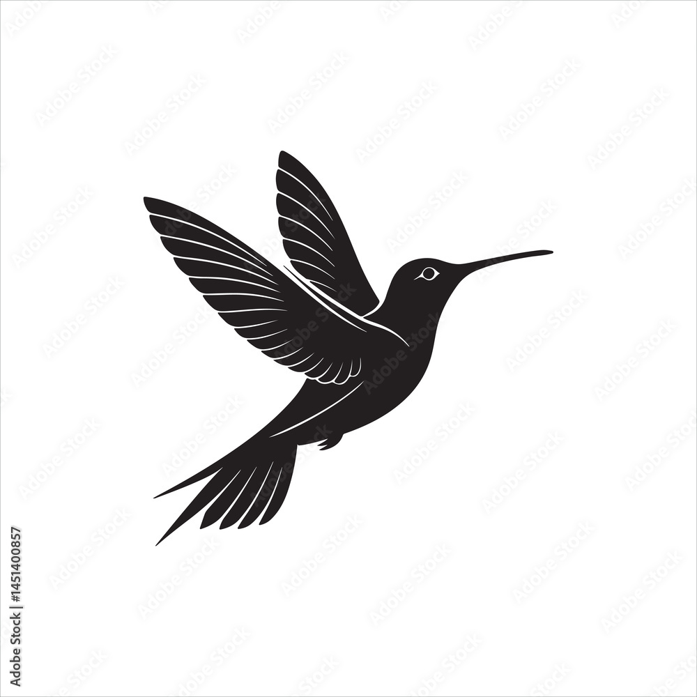 Fototapeta premium Minimalist Hummingbird Silhouette