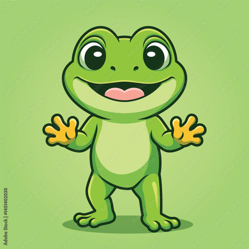 Obraz premium Smiling Frog Waving