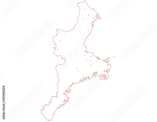 三重県　地図　白　斑点　イラスト