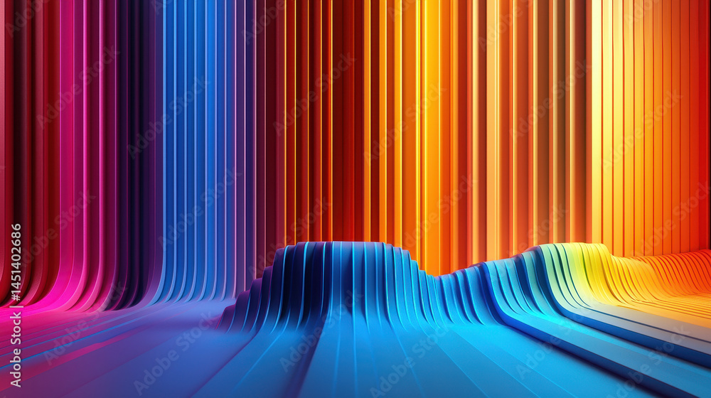 A vibrant 3D background with bold graphics showcases a spectrum of colors in a realistic 4K resolution, presented from a captivating side angle view beautifully. A vibrant 3D background with bold graphics showcases a spectrum of colors in a realistic 4K resolution, presented from a captivating side angle view beautifully.