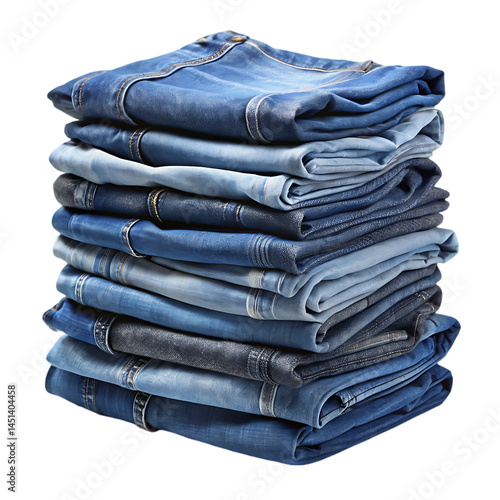 Stack of Blue Jeans: Denim Texture