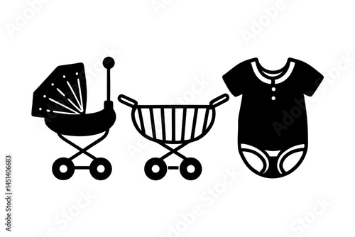 Baby Stroller Pram Carriage Bodysuit Onesie Infant Newborn Child