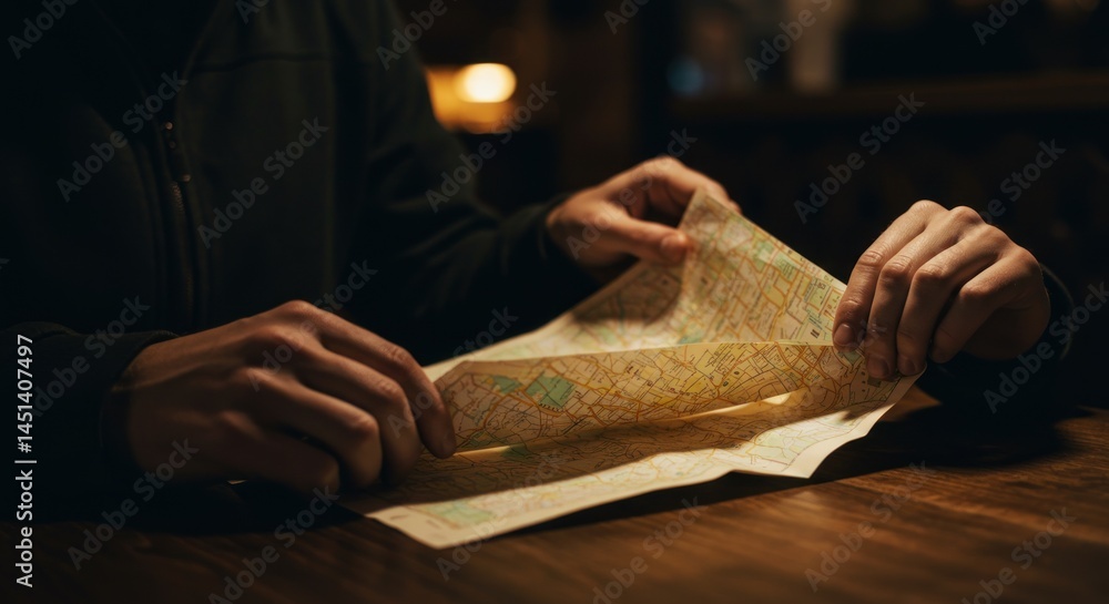 Person reading map, photo Person reading map, photo