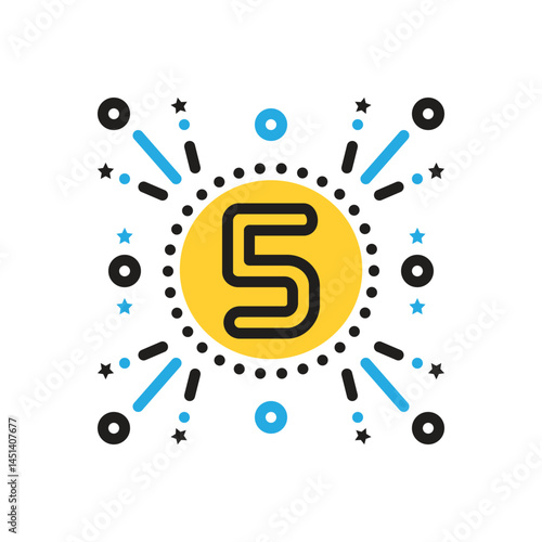 Multi color icon for fifth