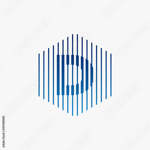 Hexagon Letter D