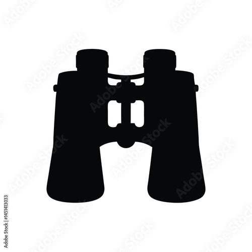 Black silhouette of binoculars, optical device for vision