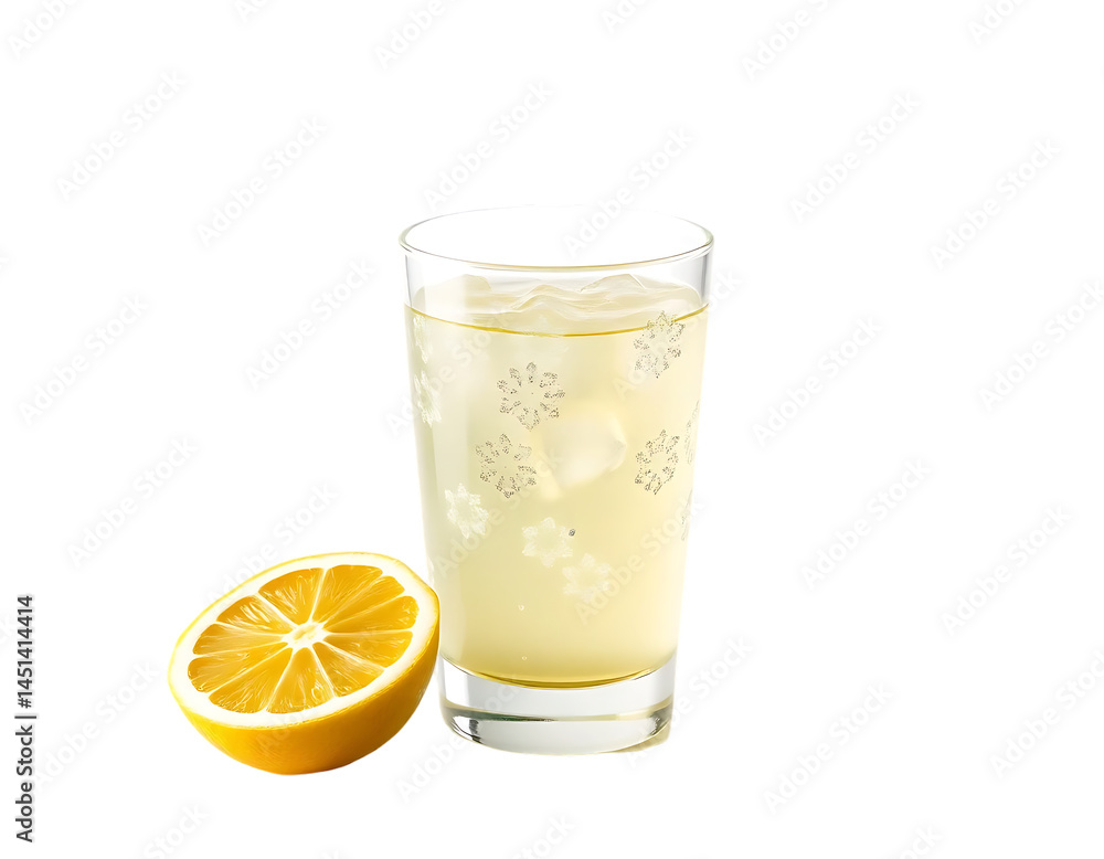 Refreshing Lemonade with Ice and a Lemon Slice Refreshing Lemonade with Ice and a Lemon Slice