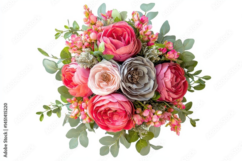 Obraz premium Vibrant floral bouquet arrangement in pastel shades.
