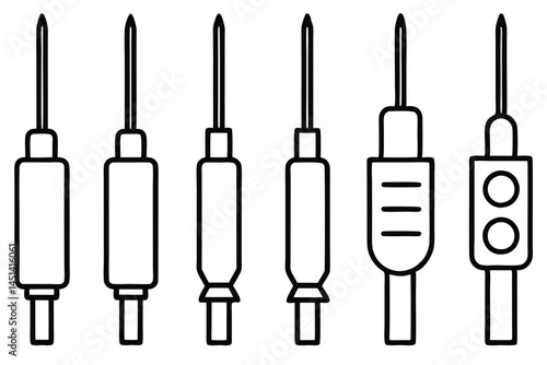 Circuit testers detect faults Line art
