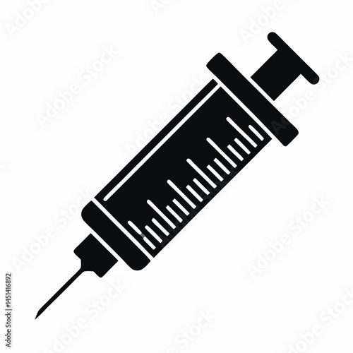Syringe icon silhouette vector illustration