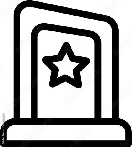 Winner  symbol  star of achievement line icon