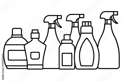 Cleaning Agents Daily Use Line Art