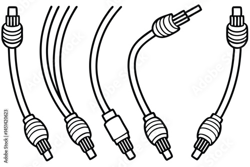 Coaxial Cables System Line Art