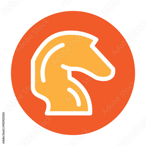 Knight on Horseback Vector Glyph Two Colors Icon Design