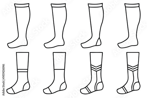 Compression stocking therapeutic benefits Line art