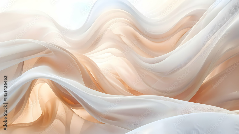 Obraz premium Delicate, flowing fabric with subtle color variations.