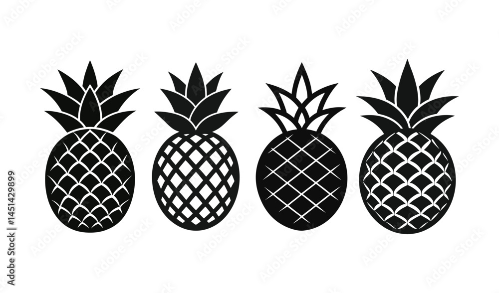 Fototapeta premium vector illustration of pineapple set