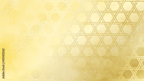 和の背景　金色の籠目文様パターン