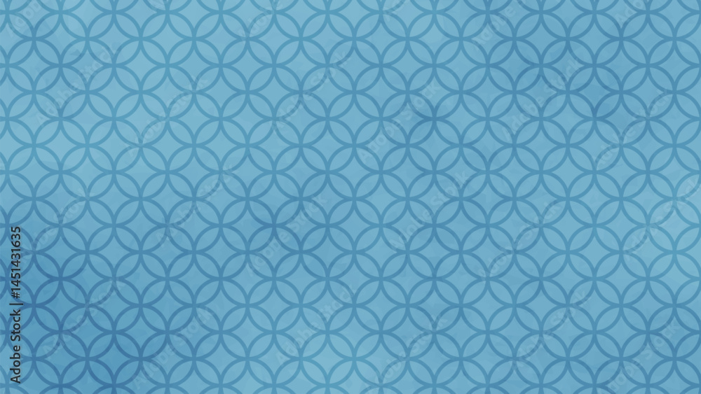 Fototapeta premium 和の背景 水色の七宝文様パターン