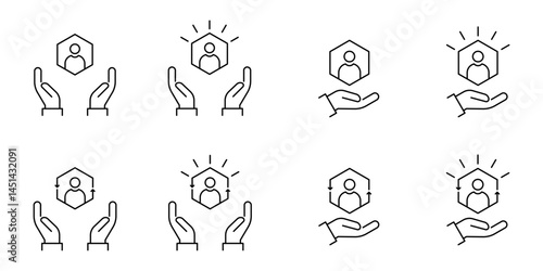 Customer care Icon set. Customer care symbol for web design and mobile app. Customer care line logo. Vector illustration.