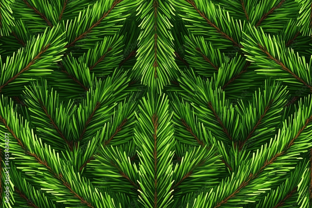 Vibrant green pine needle pattern with symmetrical design Vibrant green pine needle pattern with symmetrical design