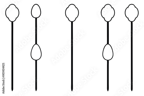 Cotton swabs beauty Line art
